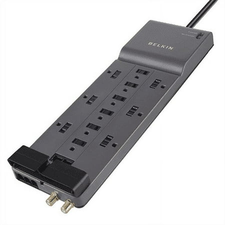 Belkin BE112234-10 Professional Series SurgeMaster 3996 J Surge Protector with 12 AC Outlets and 10 ft. Cord - Dark Gray