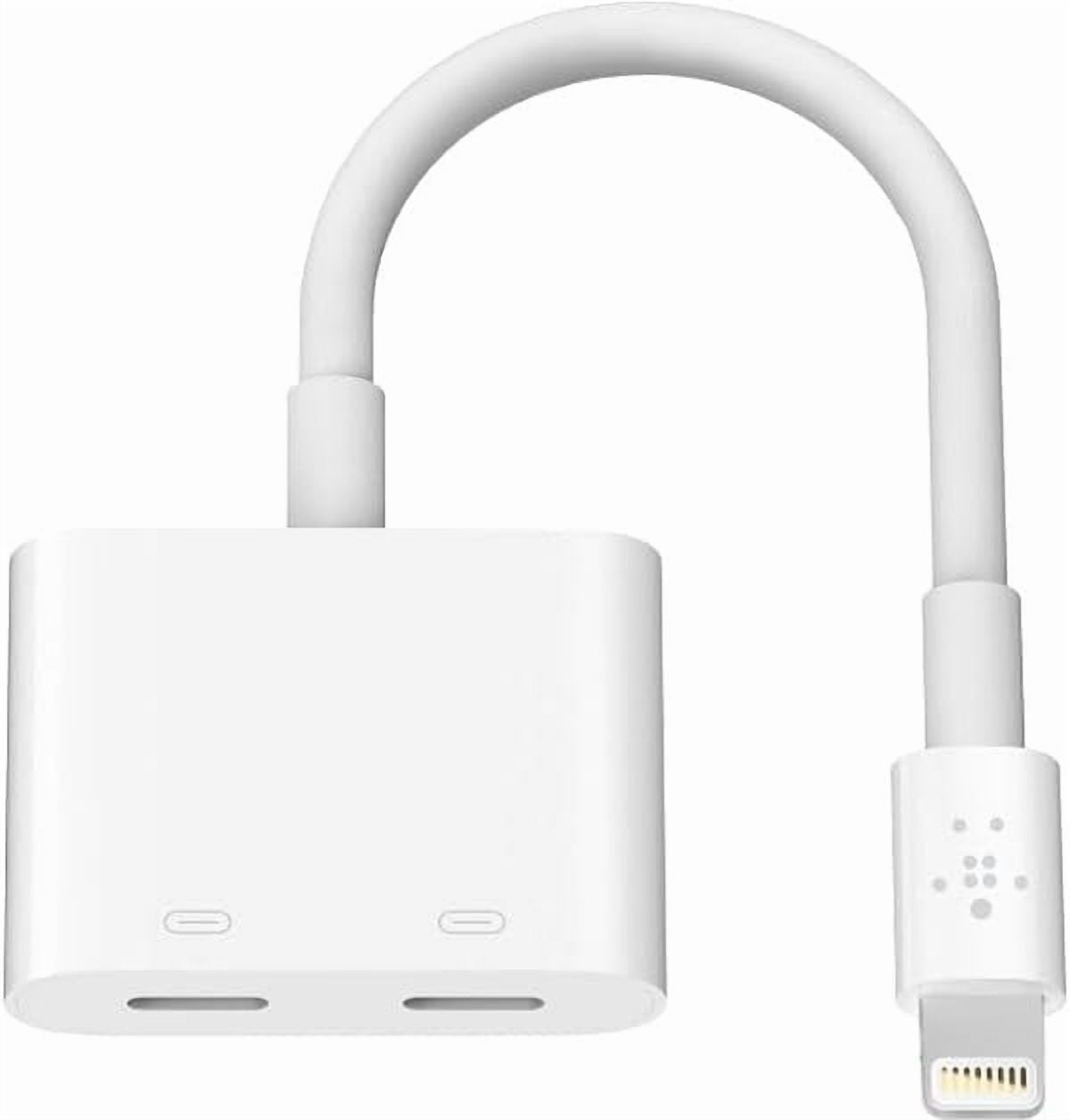 Belkin Rockstar Audio + Charge - Lightning Cable & iPhone Charger Adapter - Audio Phone Charger - Compatible W/ iPhone 14, iPhone 13, iPhone 12 & All Models W/ Lightning Port