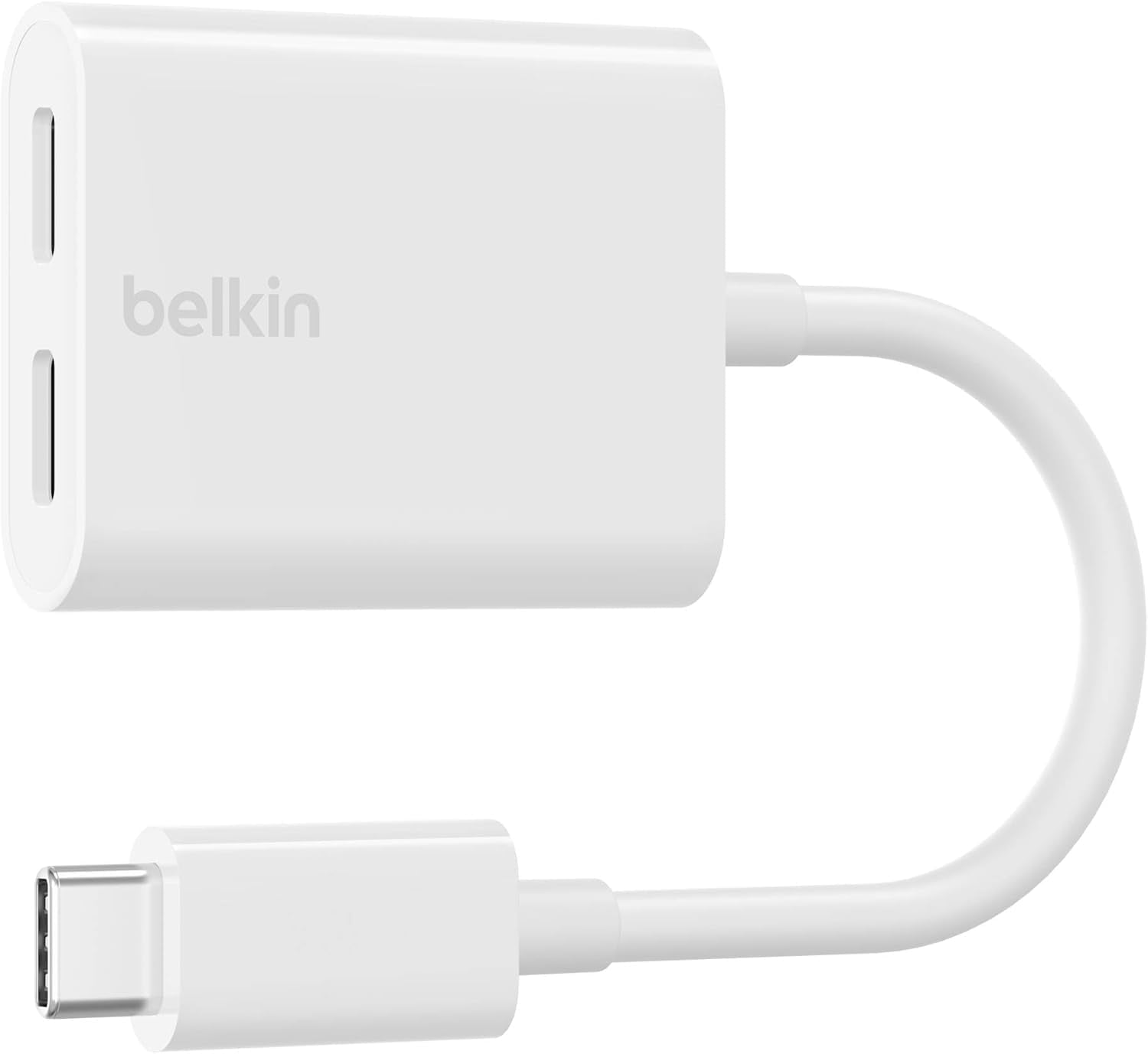 Belkin Rockstar USB-C Audio + Charge Adapter, Headphone Adapter w/USB-C 60W Power Delivery Fast Charging for iPhone, iPad Pro, Galaxy, Note, Google Pixel, LG G6, Sony Xperia, OnePlus, & More - White