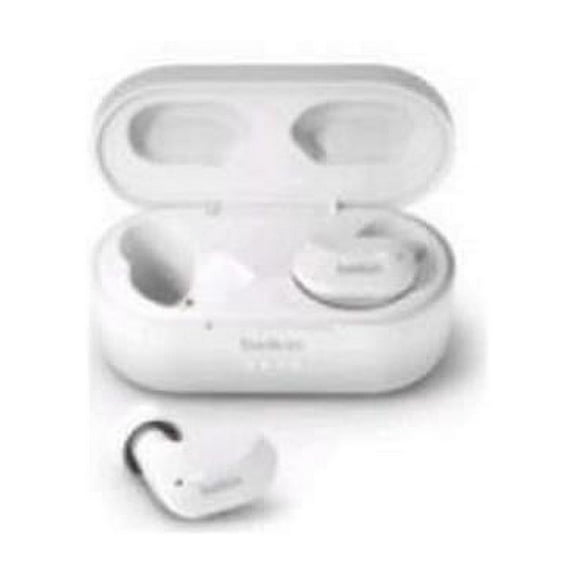 Belkin SoundForm True Wireless Earbuds, Bluetooth Headphones with Microphone, Touch Controls, IPX5 Sweat & Splash Resistant for iPhone 14, Pro, Max, Mini & Galaxy S23 with Charging Case - White