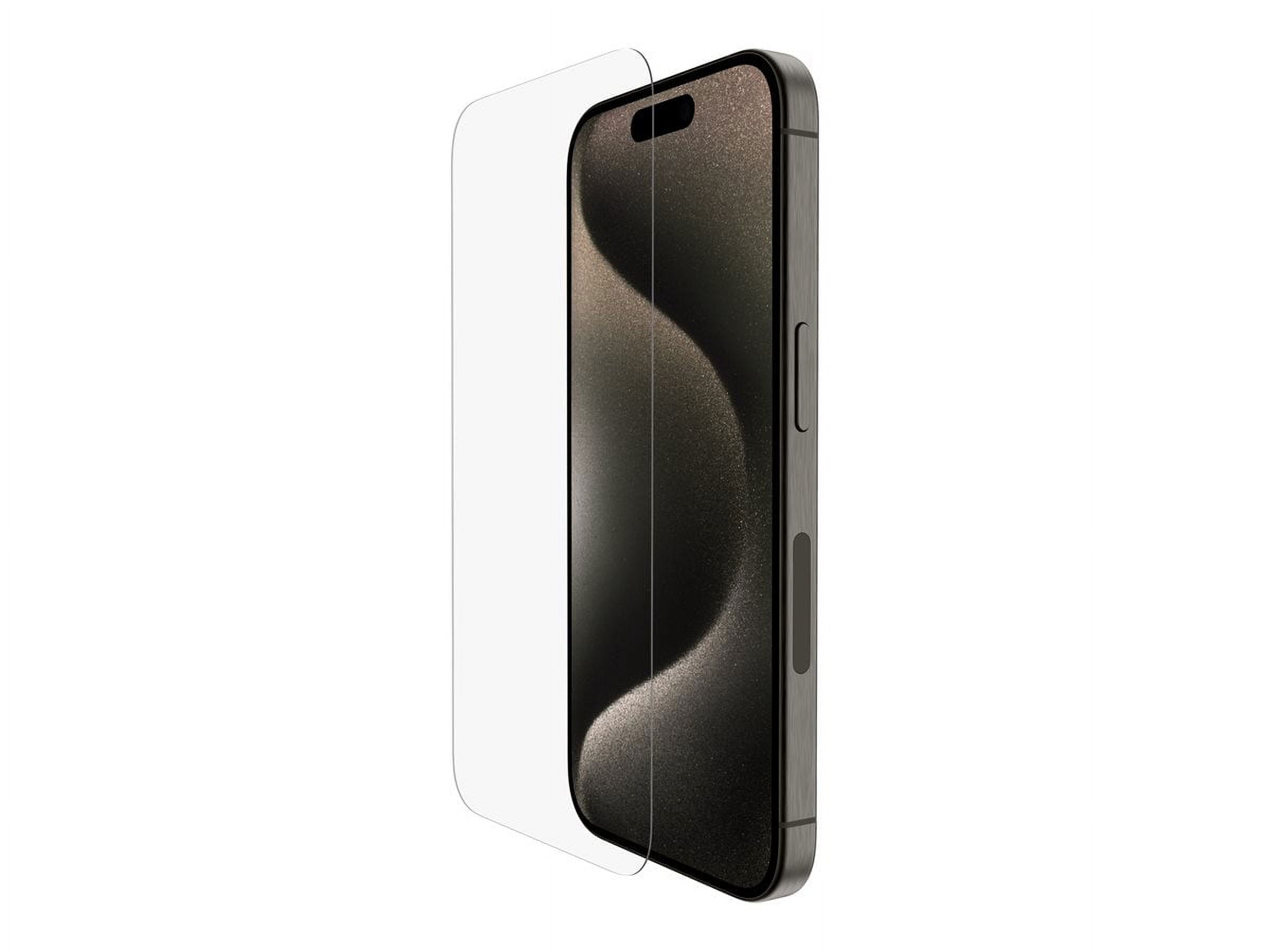 Belkin ScreenForce UltraGlass 2 Treated iPhone 15 Pro Screen Protector - Scratch-Resistant, 9H Hardness Tested Glass w/Slim Design - Includes Easy Align Tray for Bubble-Free Application