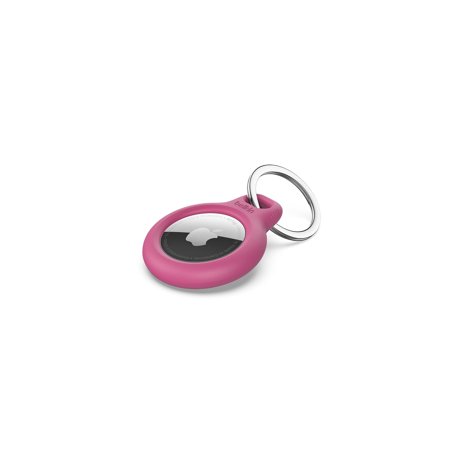 Belkin Apple AirTag Secure Holder with Key Ring - Durable Scratch Resistant Case With Open Face & Raised Edges - Protective AirTag Keychain Accessory For Keys, Pets, Luggage, Backpacks - Pink