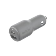 Belkin BoostCharge 42-Watt Dual Port Fast Car Charger w/30W USB-C & 12W USB-A Ports for iPhone 16, 16 Pro, Galaxy S25, S24, Pixel 9 & 8, Nintendo Switch 2 & More - Gray