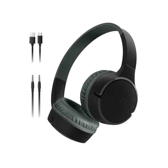 Belkin AUD002btBKV3 SoundForm Mini Wireless On-Ear Headphones for Kids - Black
