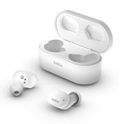 Belkin SoundForm True Wireless Earbuds, Bluetooth Headphones with Microphone, Touch Controls, IPX5 Sweat & Splash Resistant with Charging Case - White