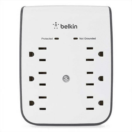 Belkin SurgePlus Wall Mount Surge Protector, 6 Outlets, 2 USB Ports, 10W