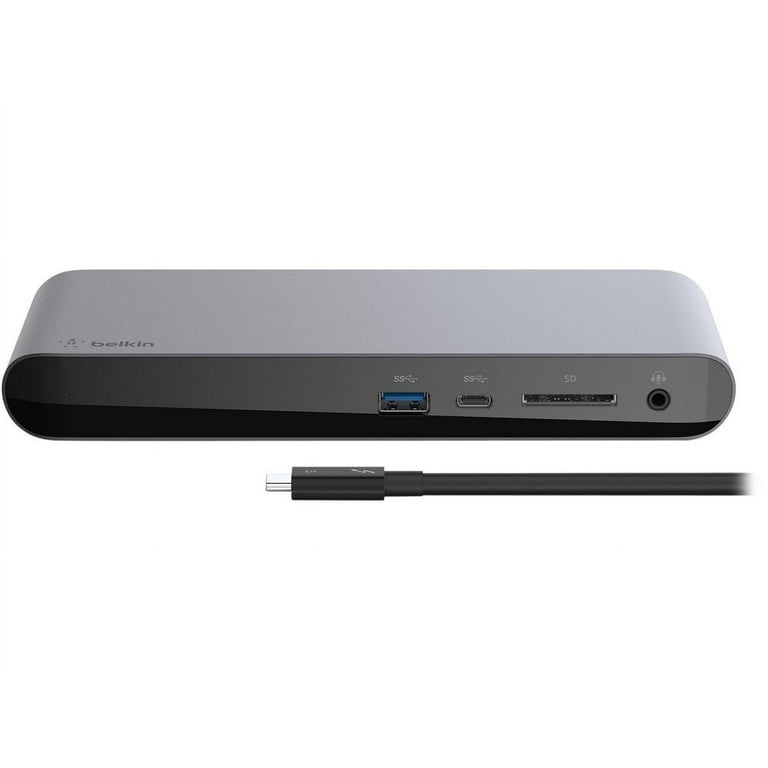 Belkin Thunderbolt 3 Dock Pro USB C Laptop Docking station MacOS & Windows, Dual 4K @60Hz - for Notebook - 170 W - Thunderbolt 3 - 6 x USB Ports - 4 x USB 3.0 - Network (RJ-45) - DisplayPort - Audio Line Out - Thunderbolt - Wired