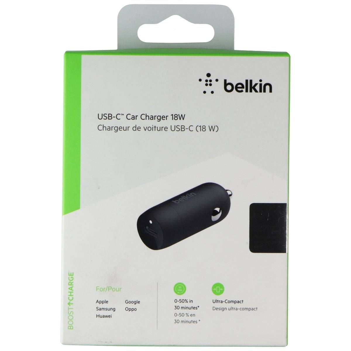 Belkin USB-C Car Charger 18W - Black