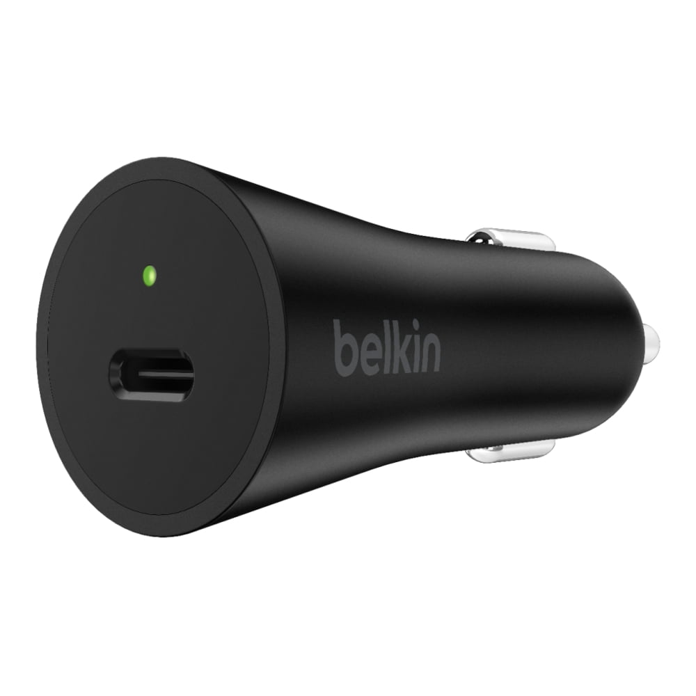 Belkin USB-C Car Charger with Cable for USB-C Smartphones, Black