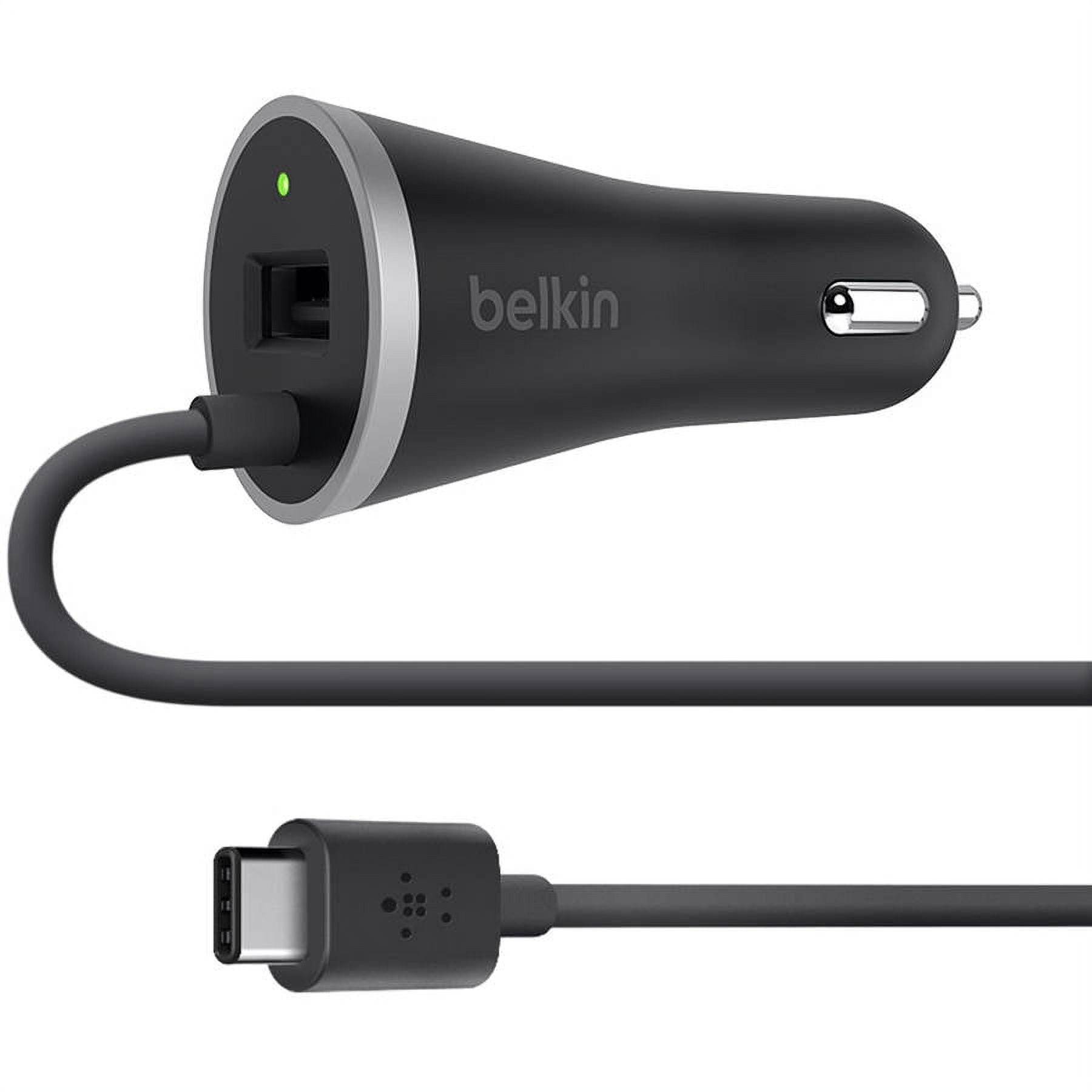 Belkin USBC Car Charger with Hardwired USBC Cable and USBA Port 5