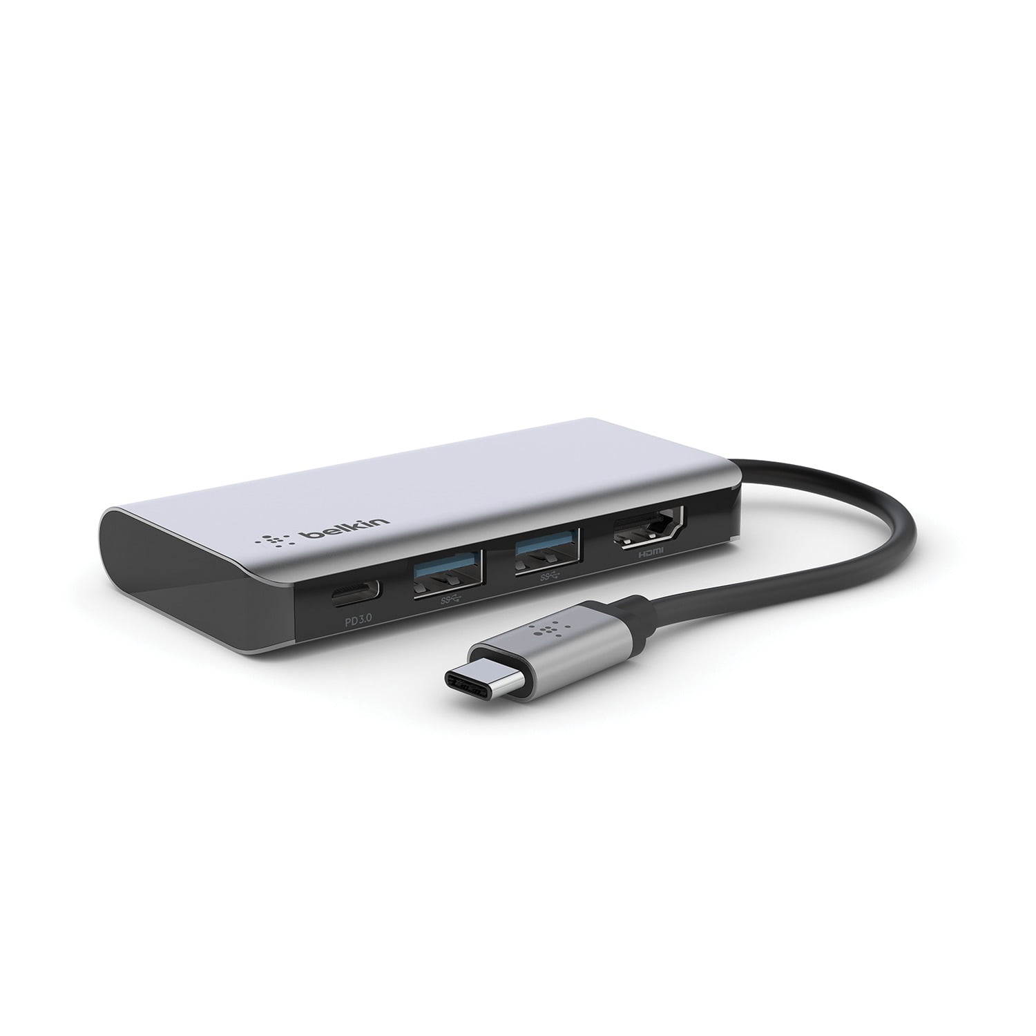 Adaptateur Multiport USB-C Hub 4 en 1 HDMI 4K / USB / Prise / Jack