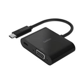 Belkin USB C to VGA + Charge Adapter - USB C to VGA Cable for MacBook Pro, MacBook Air, Mac Mini, iPad Pro, iPad Pro 12.9, iPad Mini & Other USB C Devices - 60W USB C Power Delivery