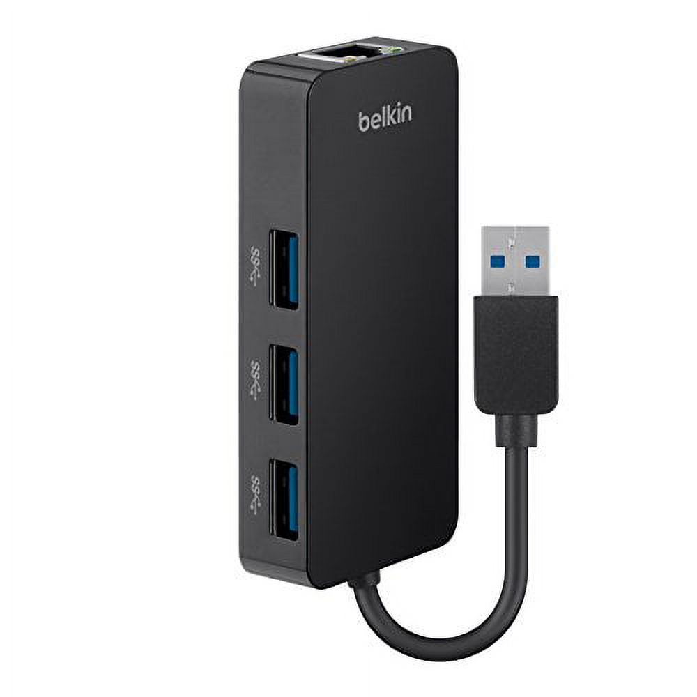 Belkin USB-IF Certified USB 3.0 3-Port Hub with Gigabit Ethernet Adapter - image 1 of 7