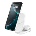 thumbnail image 1 of Belkin MagSafe Charger Compatible, 2-in-1 Qi2 Wireless Charging Station 25W, Convertible Wireless Charger for iPhone 16, AirPods, Portable Phone Stand for Travel w/ USB-C Port, 45W Adapter - White, 1 of 6