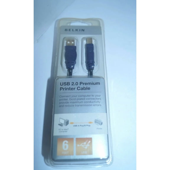 Belkin Usb 2.0 Printer Cable 6 Feet New