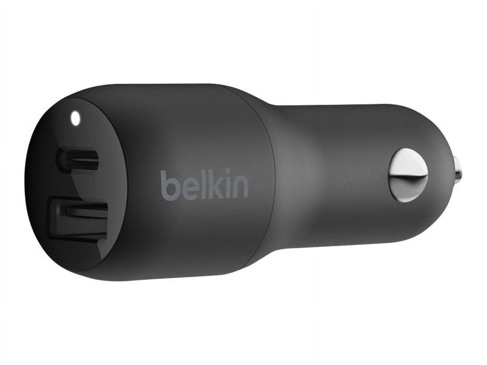 Belkin Dual Port USB-A + USB-C Car Charger (32W) - Black