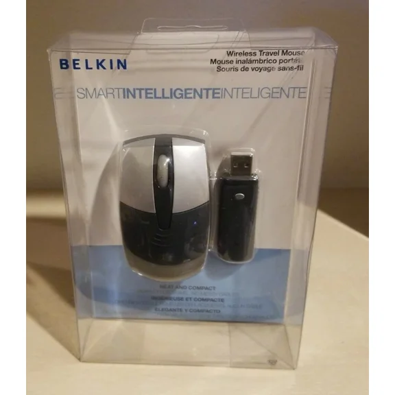 Belkin Wireless Travel Mouse (2 Button, Optical) New