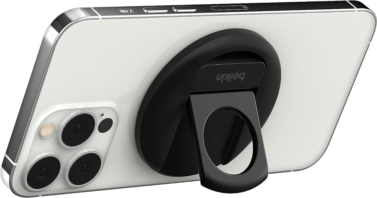 Belkin iPhone MagSafe Camera Mount for MacBook, iPhone Continuity Camera Mount, Turn iPhone to Webcam, Compatible with MacBook Pro, Air, iPhone 15, iPhone 14, iPhone 13, iPhone 12 - Black