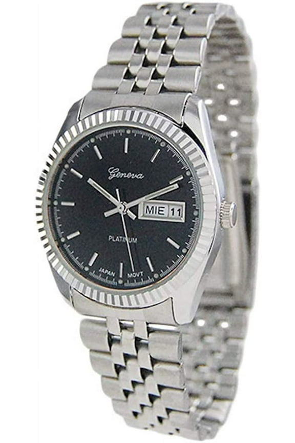 Belkon Collection Presidential Style Women Adult Watch Black Dial Geneva Platinum Steel Case Classy Hot