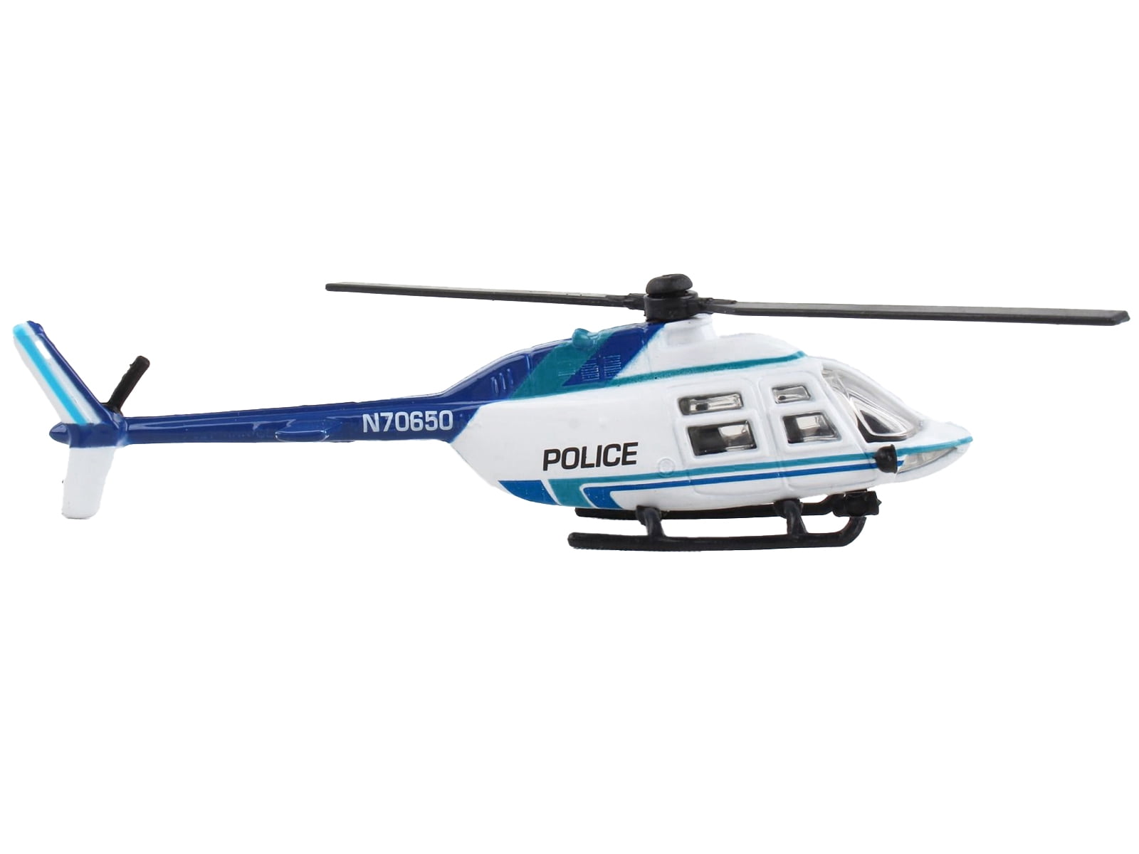 Bell 206 Jetranger Helicopter White and Blue Bell 206 Jetranger Helicopter White and Blue