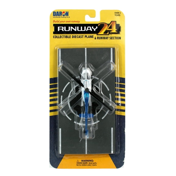 Bell 206 Jetranger Helicopter White and Blue "Police-N70650" with Runway Section Diecast Model by Runway24