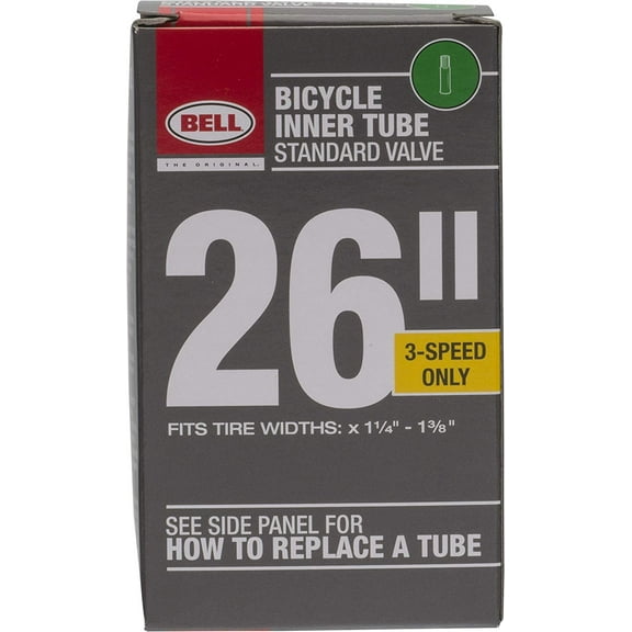 Bell 26-Inch Universal Inner Tube, Width Fit Range 1-3/8-Inch, Black