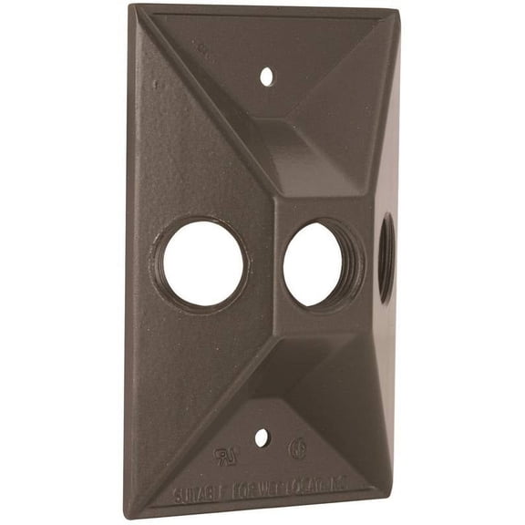Bell Outdoor 5189-7 Bronze Triple Outlet Weatherproof Rectangular Lampholder Cov