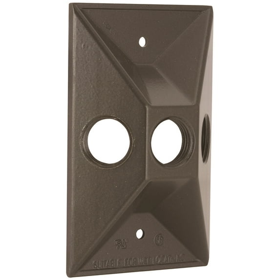 Hubbell Electrical Bell Outdoor Weatherproof Cluster Cover - 1-Gang, Bronze, 3 Outlets