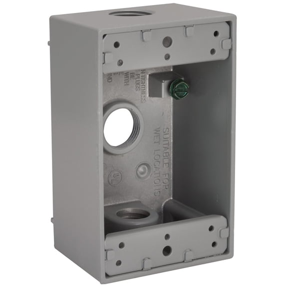 Bell Outdoor Aluminum Weatherproof Outlet Box - 1 Gang, Gray