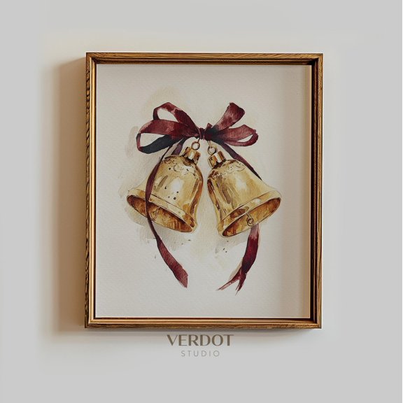 Bell Art Print Rustic Poster Classic Winter Decoration Wall Dã©Cor Design Warm Present Vintage UNFRAMED Poster Size 8x12