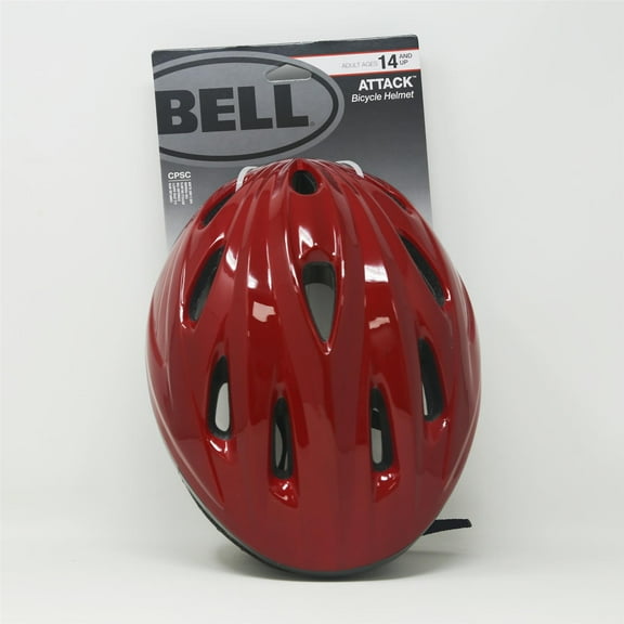 Bell Attack Adult Bicycle Bike Helmet Deep Red Ages 14+