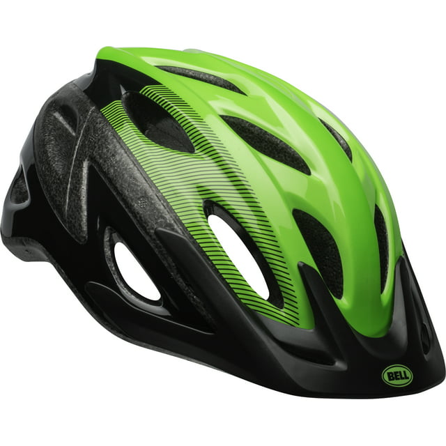Bell Axle Bike Helmet, Black/Green, Adult 14+ (54-61cm)