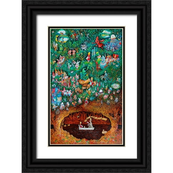 Bell, Bill 10x14 Black Ornate Wood Framed with Double Matting Museum Art Print Titled - There Once Was A Girl Named Alice