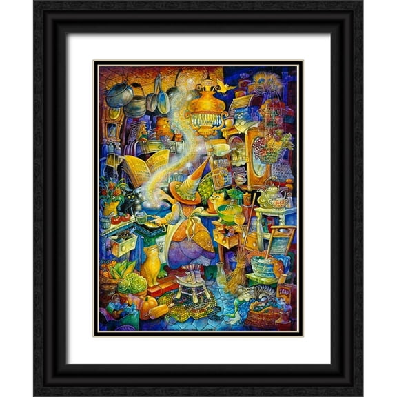 Bell, Bill 11x14 Black Ornate Wood Framed with Double Matting Museum Art Print Titled - Kitchen Witch