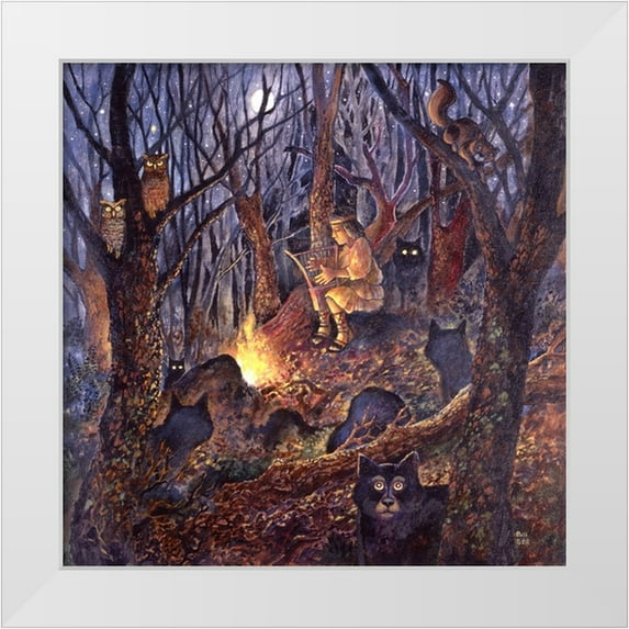Bell, Bill 12x12 White Modern Wood Framed Museum Art Print Titled - David/23Rd Psalm
