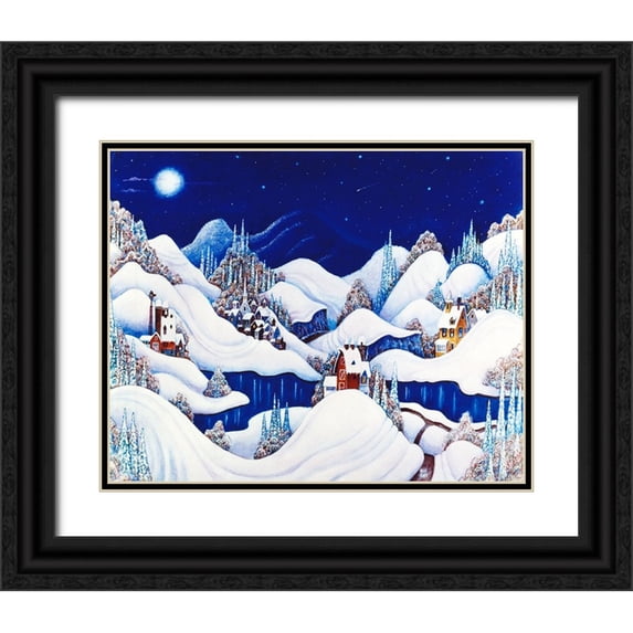 Bell, Bill 14x12 Black Ornate Wood Framed with Double Matting Museum Art Print Titled - Marshmallow Winter