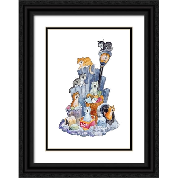 Bell, Bill 14x18 Black Ornate Wood Framed with Double Matting Museum Art Print Titled - The Singing Seven