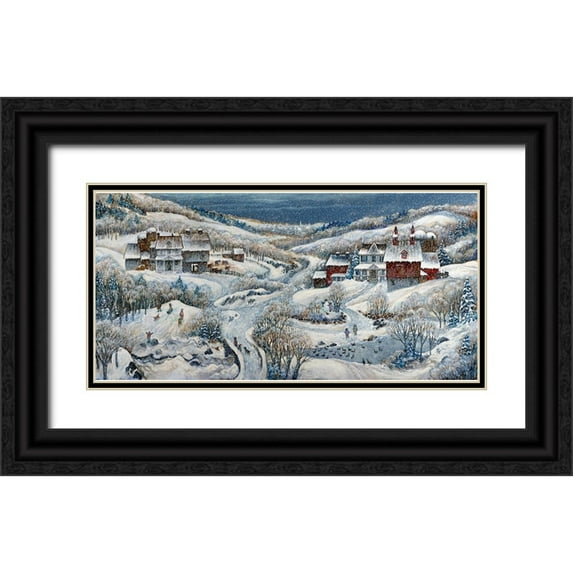Bell, Bill 14x9 Black Ornate Wood Framed with Double Matting Museum Art Print Titled - When Winter Comes 2...