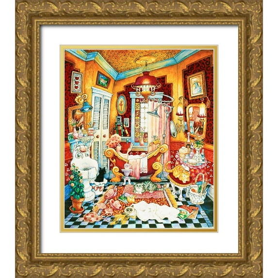 Bell, Bill 15x17 Gold Ornate Wood Framed with Double Matting Museum Art Print Titled - Victorias Bath