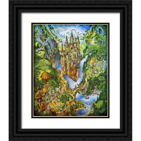 Bell, Bill 15x18 Black Ornate Wood Framed with Double Matting Museum Art Print Titled - Castle