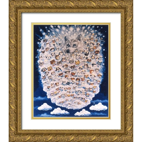 Bell, Bill 15x18 Gold Ornate Wood Framed with Double Matting Museum Art Print Titled - Dog Heaven