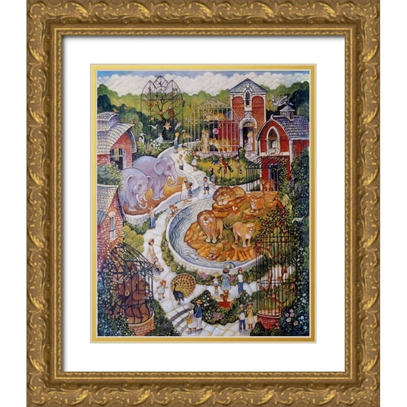 Bell, Bill 15x18 Gold Ornate Wood Framed with Double Matting Museum Art Print Titled - Vertical Zoo