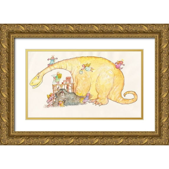 Bell, Bill 18x12 Gold Ornate Wood Framed with Double Matting Museum Art Print Titled - Dinosaur