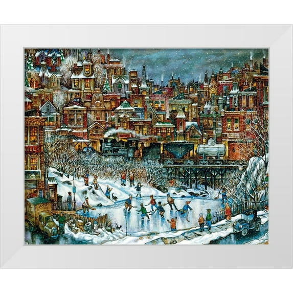 Bell, Bill 18x15 White Modern Wood Framed Museum Art Print Titled - Hockey Train