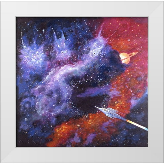 Bell, Bill 20x20 White Modern Wood Framed Museum Art Print Titled - Space Dragons