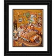 thumbnail image 1 of Bell, Bill 20x24 Black Ornate Wood Framed with Double Matting Museum Art Print Titled - Cat Nap, 1 of 4