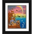 thumbnail image 1 of Bell, Bill 20x24 Black Ornate Wood Framed with Double Matting Museum Art Print Titled - Noah And The Rainbow, 1 of 4