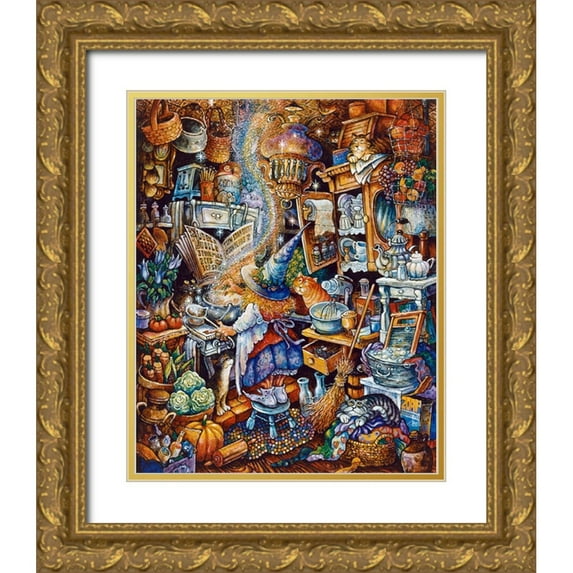 Bell, Bill 20x24 Gold Ornate Wood Framed with Double Matting Museum Art Print Titled - Kitchen Witch 2