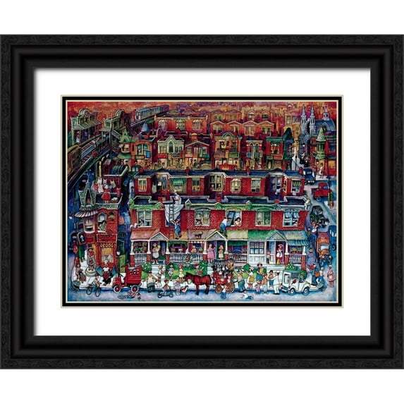 Bell, Bill 24x19 Black Ornate Wood Framed with Double Matting Museum Art Print Titled - Neighborhood