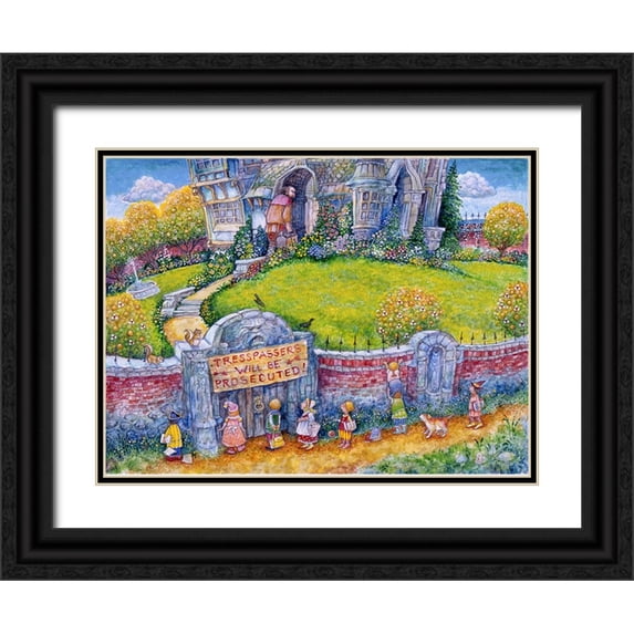 Bell, Bill 24x19 Black Ornate Wood Framed with Double Matting Museum Art Print Titled - The Selfish Giant #3